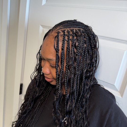 Small Fulani stitch braids + Knotless