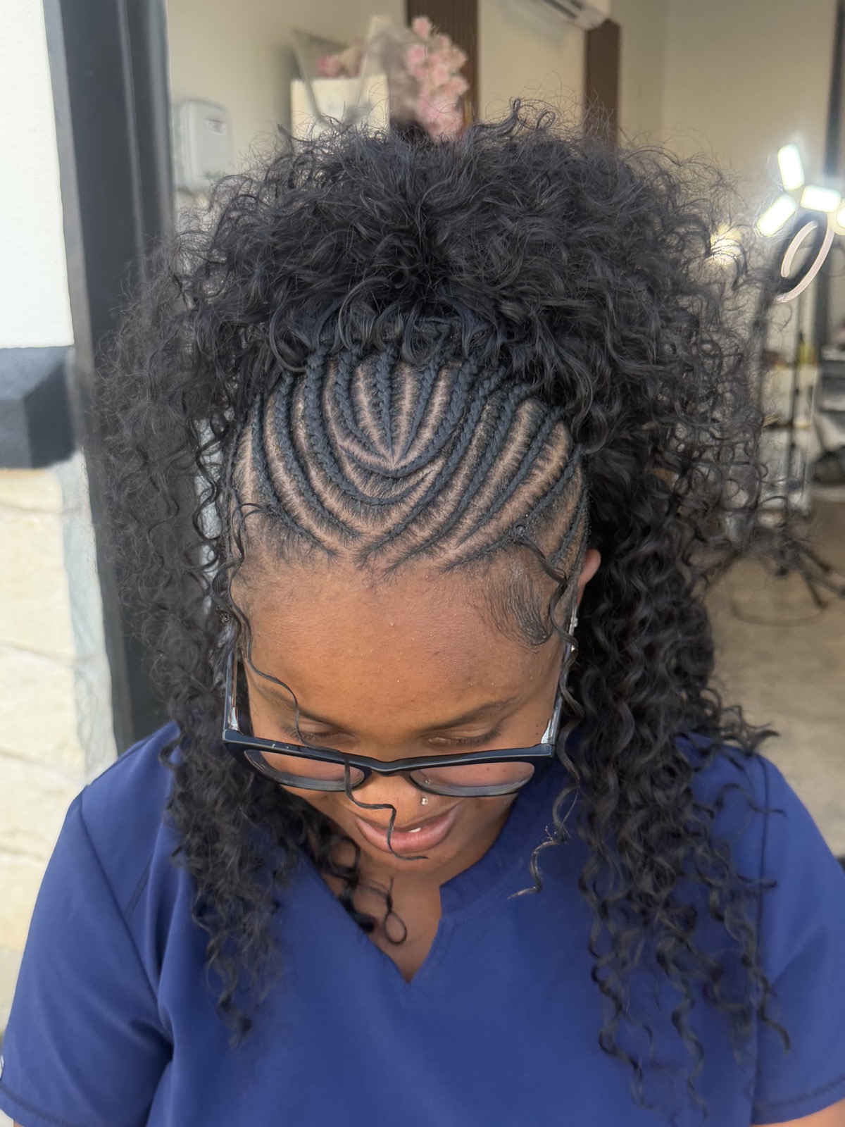 Medium Fulani stitch braids + Knotless